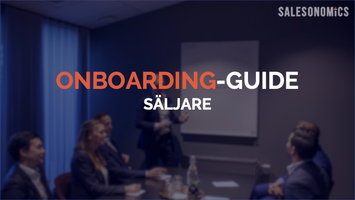 Försättsblad på en e-bok om onboarding för säljare